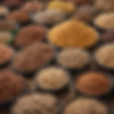 Diverse Protein Sources for Canine Nutrition A close-up of various protein sources used in grain-free dog food.