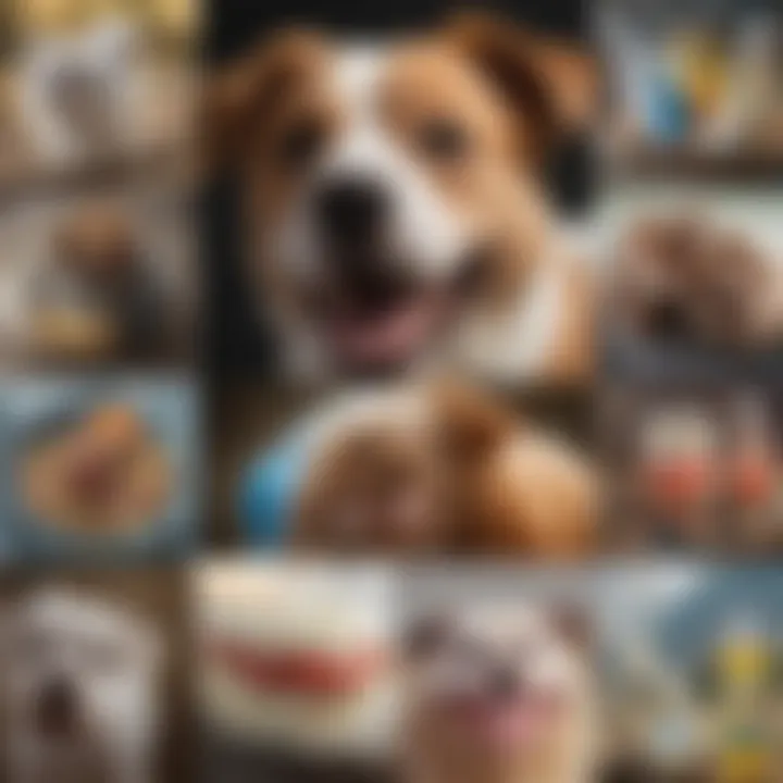 A collage of various dental care products for pets, illustrating options available for pet owners.