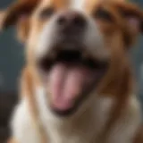 A close-up of a dog with healthy teeth, showcasing the importance of dental care in pets.