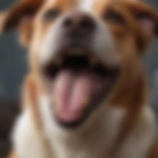 A close-up of a dog with healthy teeth, showcasing the importance of dental care in pets.