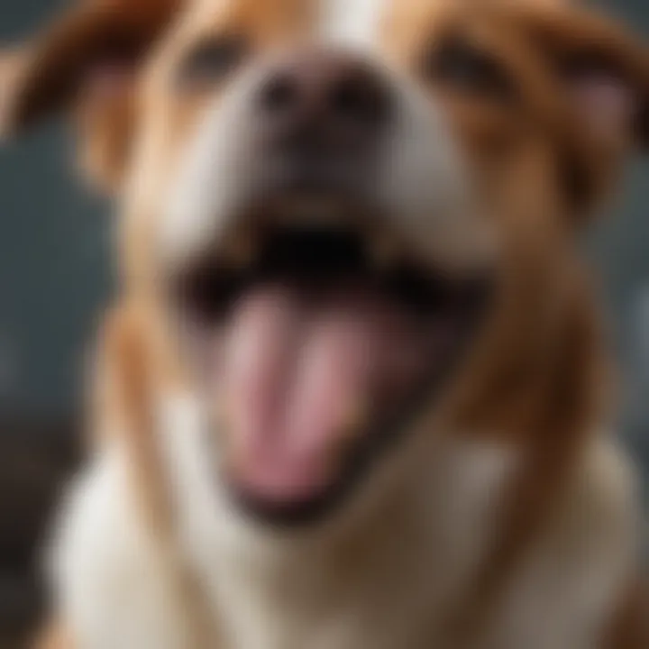 A close-up of a dog with healthy teeth, showcasing the importance of dental care in pets.