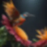 A vibrant flower resembling a bird in mid-flight, showcasing intricate petal structures.