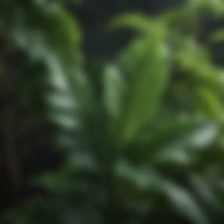 A plant with leaves shaped like bird wings, set against a lush green background.