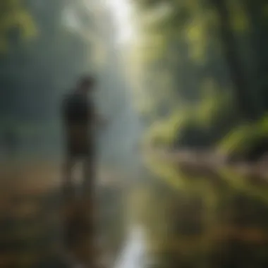 An angler casting a line into a vibrant fishing spot