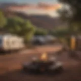 Scenic view of an RV campground in Santa Fe, showcasing stunning landscapes
