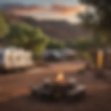 Scenic view of an RV campground in Santa Fe, showcasing stunning landscapes