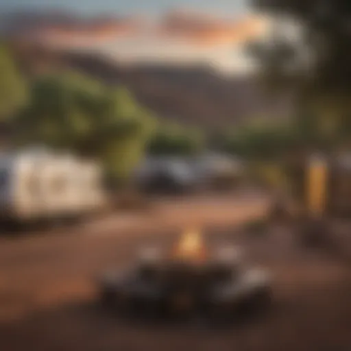 Scenic view of an RV campground in Santa Fe, showcasing stunning landscapes