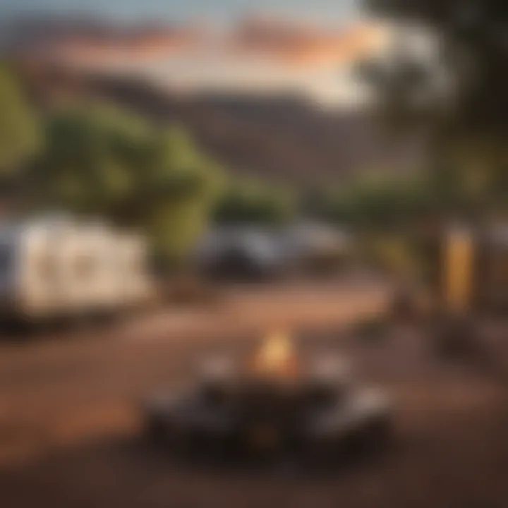 Scenic view of an RV campground in Santa Fe, showcasing stunning landscapes