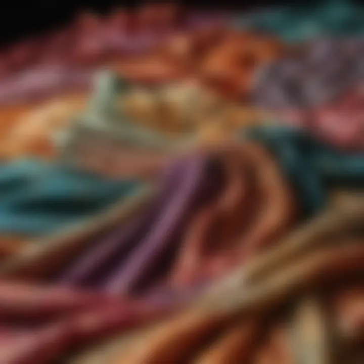 A vibrant display of various silk fabrics, highlighting their texture and colors, symbolizing cultural significance.