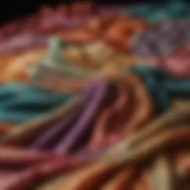 The Cultural Richness of Silk Fabrics A vibrant display of various silk fabrics, highlighting their texture and colors, symbolizing cultural significance.