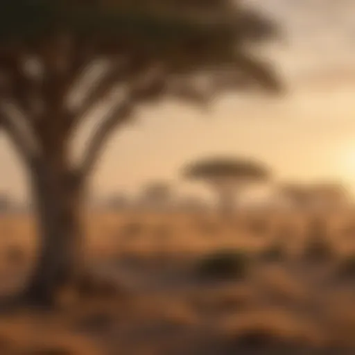 Vast African savanna landscape with acacia trees
