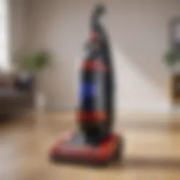 A bagless upright vacuum cleaner showcasing advanced pet hair removal technology