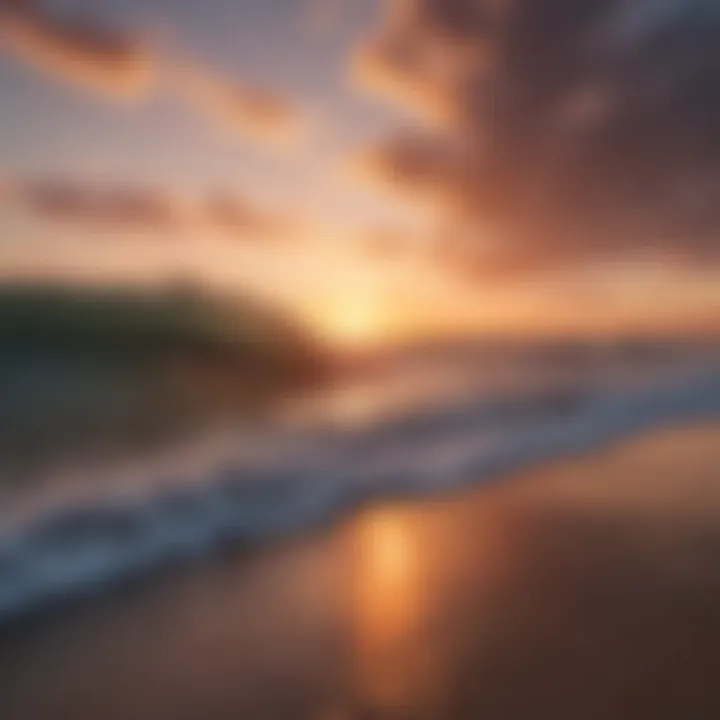 A picturesque sunset over the ocean waves at a Florida beach