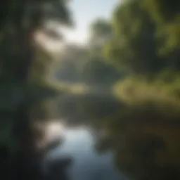 Serene lake surrounded by lush greenery in Nebraska