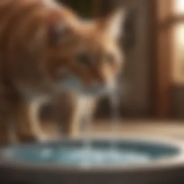 Close-up of a fountain's water filtration system