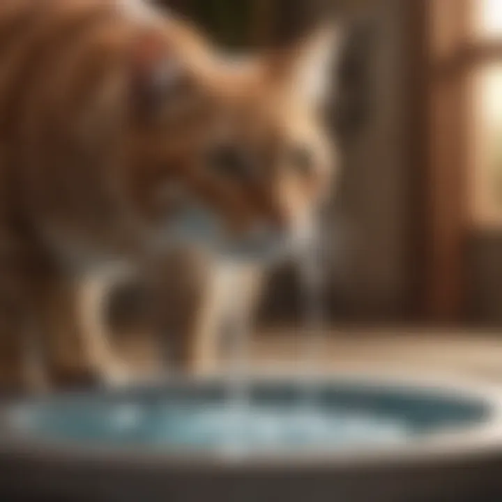 Close-up of a fountain's water filtration system