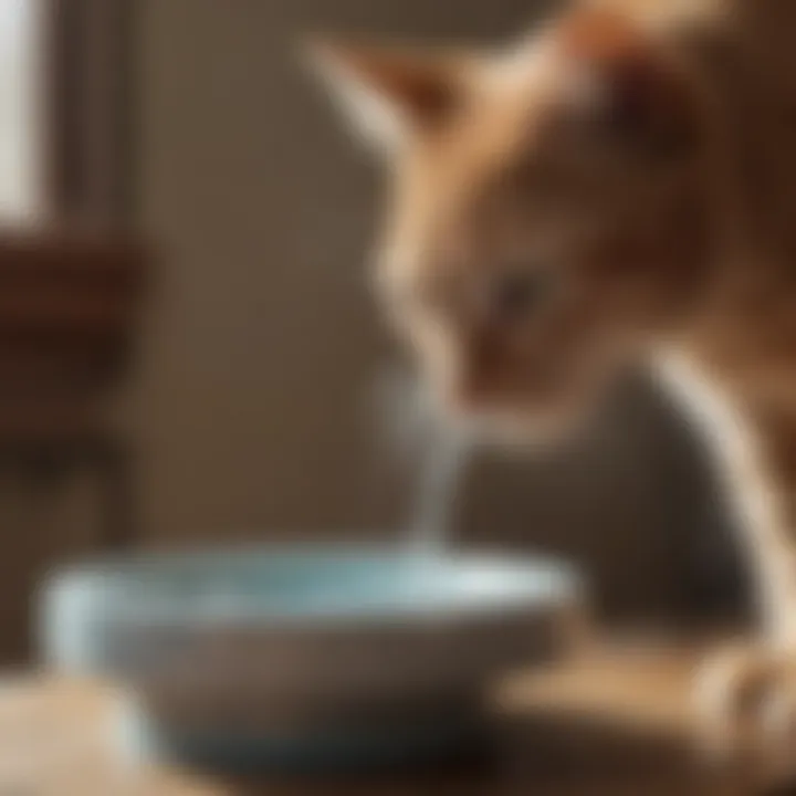 Cat owner easily cleaning a drinking fountain