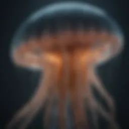 A close-up of a jellyfish showcasing its intricate nerve net