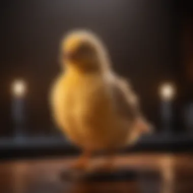 Artistic Chick Lamp Design A beautifully designed chick lamp emitting a warm glow.