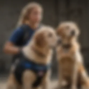 An assistance dog aiding an individual with mobility challenges