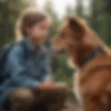 A therapy dog providing comfort to a child