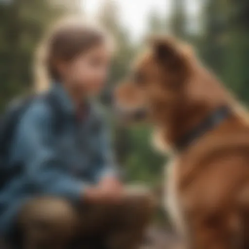 A therapy dog providing comfort to a child