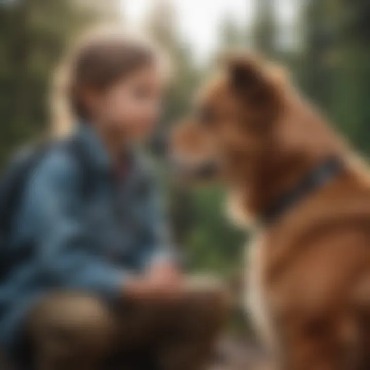 A therapy dog providing comfort to a child
