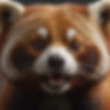 The Expressive Face of the Red Panda Close-up of a red panda's face, highlighting its expressive eyes and distinctive facial markings.