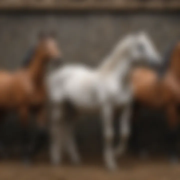 An intricate mural depicting horses in ancient cultural rituals, illustrating their significance.