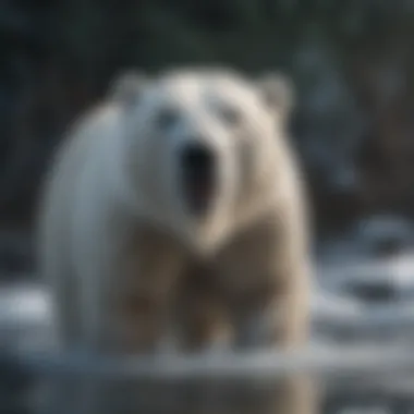 Polar Bear in Its Natural Habitat A polar bear navigating through icy waters