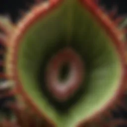 Detailed view of a giant Venus flytrap showcasing its intricate leaf structure.