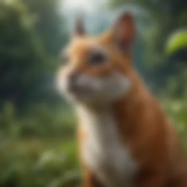 Iconic Character Promoting Environmental Awareness An iconic animated character that has become a symbol of environmental awareness, portrayed in a lush, vibrant setting.