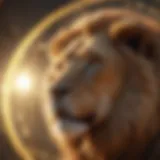 Symbol of the Leo astrological sign with radiant sun