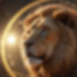 Symbol of the Leo astrological sign with radiant sun