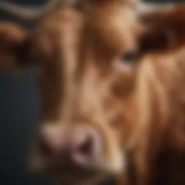 Close-up of the unique coat texture of a long-haired cow