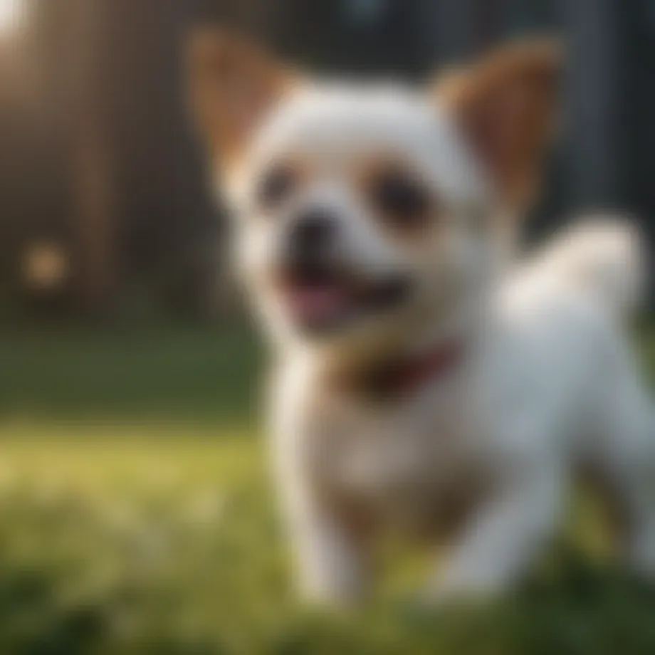 Charming small dog in a playful pose