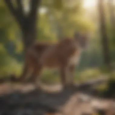 A serene landscape depicting the habitat of cougars in Ohio, showcasing the natural beauty of the region.