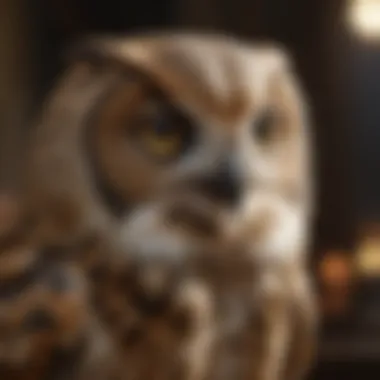 A wise owl embodying knowledge and wisdom in classic tales