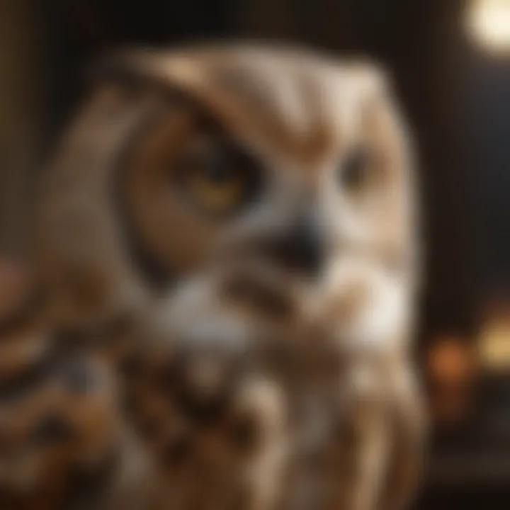 A wise owl embodying knowledge and wisdom in classic tales