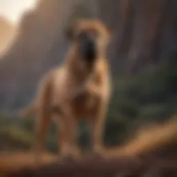 A majestic South African Mastiff standing proud in a natural landscape
