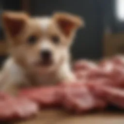 A vibrant assortment of raw meats suitable for puppies