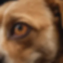 Close-up of a dog's face showing signs of flea infestation