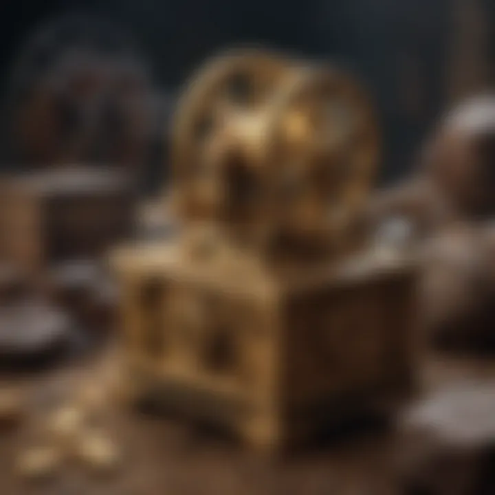 An antique gold mining equipment piece symbolizing the evolution of mining techniques over the years.