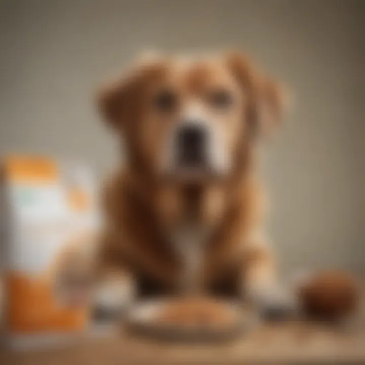 Veterinarian consulting dog owner about diet