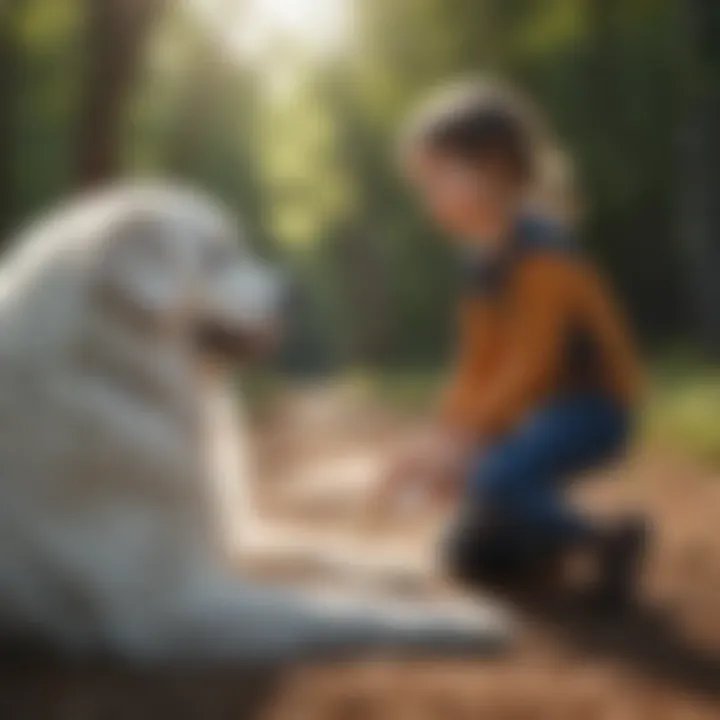 Great Pyrenees playing with children