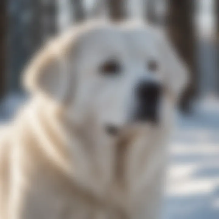 Great Pyrenees in a snowy landscape