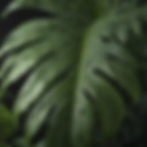 Lush green leaves of Swiss cheese plant showcasing its unique perforations