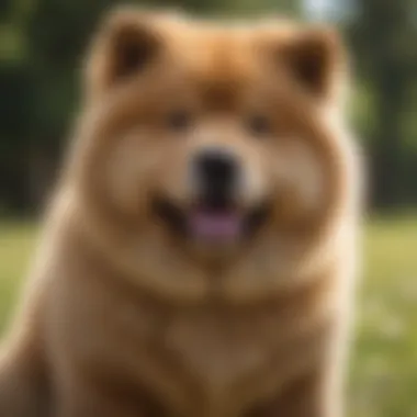Happy Chow Chow enjoying outdoor playtime