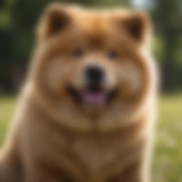 Happy Chow Chow enjoying outdoor playtime