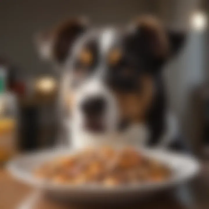 Close-up of a dog enjoying a bowl of high-quality allergy-friendly food